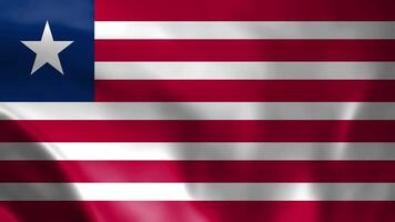 Liberia bandiera. nazionale 3d Liberia bandiera salutando. bandiera di Liberia metraggio video agitando nel vento. bandiera di Liberia 4k animazione