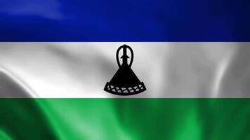 Lesotho winken Flagge, Lesotho Flagge, Flagge von Lesotho winken Animation, Lesotho Flagge 4k Aufnahmen video