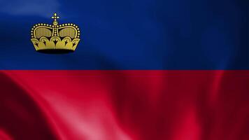 Liechtenstein Flagge. National 3d Liechtenstein Flagge winken. Flagge von Liechtenstein Aufnahmen Video winken im Wind. Flagge von Liechtenstein 4k Animation