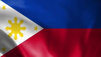 el Filipinas ondulación bandera sin costura lazo animación. el nacional bandera de Filipinas es 3d ondulación. Filipinas bandera 4k alto resolución. video