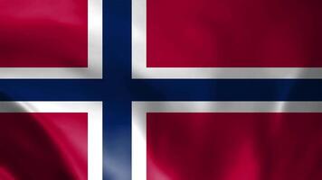 Norway flag waving in the wind with high-quality texture in 4K UHD National Flag. Realistic Animation of Norwegian Flag with moving clouds blue sky background video