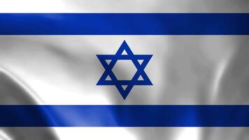 Israel flag seamless loop animation. The National flag of Israel is 3d waving. Israel flag 4k High Resolution. video