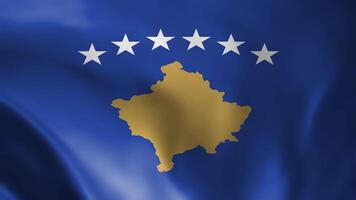 Kosovo flag waving animation, perfect looping, 4K video background, official colors, looping National Kosovo flag animation background 4k best choice and suit for your footage