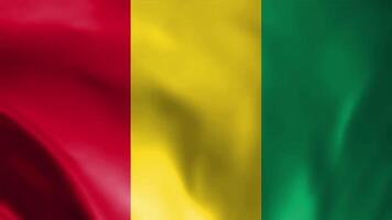 Guinea flag waving animation, perfect looping, 4K video background, official colors, looping National Guinea flag animation background 4k best choice and suit for your footage