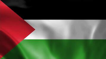Palestine waving in the wind. Realistic 3D seamless animation. video