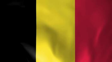 Belgium national flag video. 3D Belgium flag waving seamless loop video animation