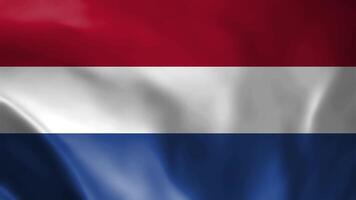 nationaal 3d Nederland vlag zwaaien. vlag van de Nederland beeldmateriaal video golvend in wind. de Nederland vlag 4k animatie