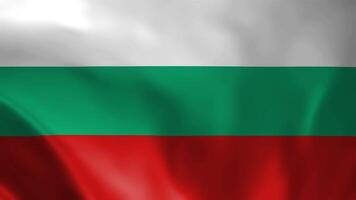 Animation of the Bulgarian flag. 4K. Bulgaria flag flying, Republic of Bulgaria flag render animation video