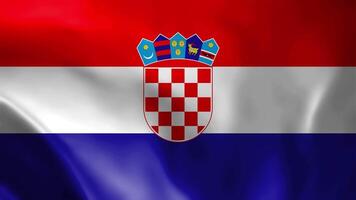 Croatian flag waving. Sign of Croatia seamless loop animation. video