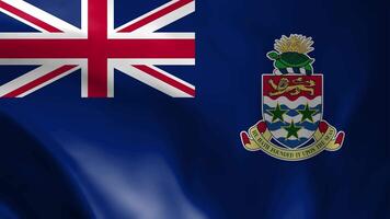 Cayman Islands Flag. National 3d Cayman Islands flag waving. Flag of Cayman Islands footage video waving in wind. Flag of Cayman Islands 4K Animation