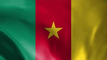 Cameroon flag waving. Loop. 4k video