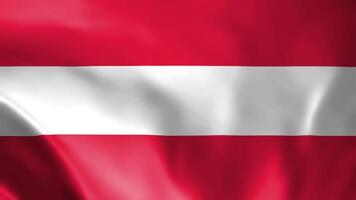 Austrian Flag Seamless Smooth Waving Animation. Wonderful flag of Austria with Folds. Symbol of the Austrian Republic. Flag background. Loop animation, 3D render, 4k resolution video