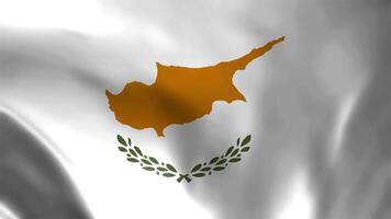 Cyprus vlag. nationaal 3d Cyprus vlag zwaaien. vlag van Cyprus beeldmateriaal video golvend in wind. vlag van Cyprus 4k animatie