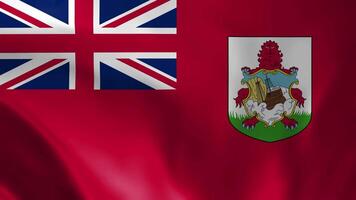 Bermuda Flag. National 3d Bermuda flag waving. Flag of Bermuda footage video waving in wind. Flag of Bermuda 4K Animation