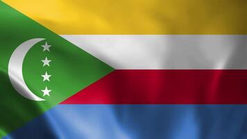 bandeira do Comores acenando dentro a vento video
