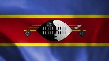 Eswatini acenando bandeira, Eswatini bandeira, bandeira do Eswatini acenando animação, Eswatini bandeira 4k cenas video