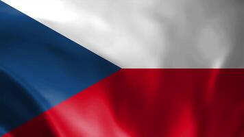 Czech republic flag is waving 3D animation. Czech republic flag waving in the wind. National flag of Czech republic . flag seamless loop animation. video