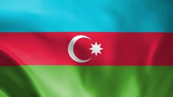 Azerbaijani flag waving close-up in the wind, video of the national flag of Azerbaijan in 3d, in 4k resolution. High quality 4k footage
