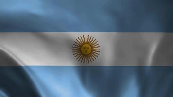 Argentinië golvend vlag naadloos lus animatie. de nationaal vlag van Argentinië is 3d zwaaien. Argentinië vlag 4k hoog oplossing. video