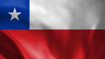 Chile waving flag seamless loop animation. The National flag of Chile is 3d waving. Chile flag 4k High Resolution. video