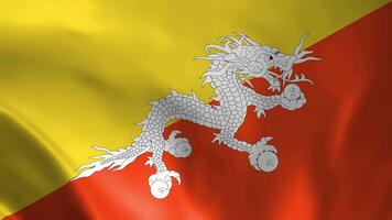 Bhutan Flagge winken Animation, perfekt Schleife, 4k Video Hintergrund, offiziell Farben, Schleifen National Bhutan Gelb und Orange Dual Flagge Animation Hintergrund 4k Beste Wahl und passen zum Ihre Aufnahmen