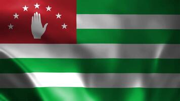 desatado ciclo animação do a abkhazia bandeira acenando video