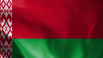 Belarus Flag Loop. Realistic 4K. 30 fps flag of the Belarus. Belarus flag waving in the wind. Seamless loop with highly detailed fabric texture. video