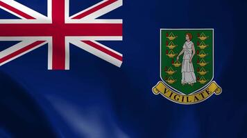British Virgin Islands Waving Flag. Realistic Flag Animation. Seamless Loop Background Virgin Islands flag waving animation, video