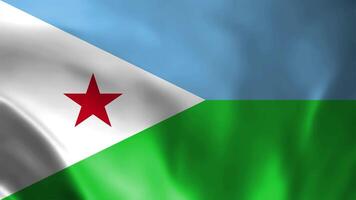 Djibouti vlag. nationaal 3d Djibouti vlag zwaaien. vlag van Djibouti beeldmateriaal video golvend in wind. vlag van Djibouti 4k animatie