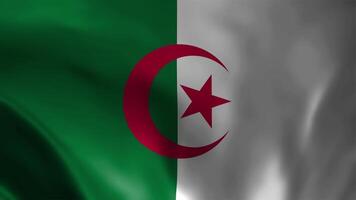 Algeria flag waving animation, perfect looping, 4K video background, official colors, looping National Algeria flag white half green half animation background 4k best choice and suit for your footage