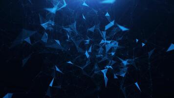 Abstract blue plexus triangle background video