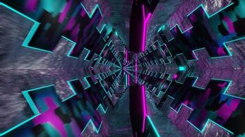 Cyan and Pink Hexagonal Laser Tunnel Background VJ Loop video