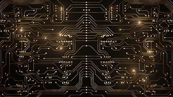 abstrait boucle animation de or circuit video