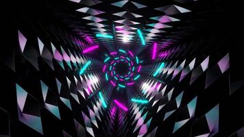 cyan et rose brillant triangulaire avec spirale Contexte vj boucle video