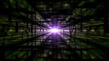 Green and Purple Abstract Mirrored Cubes Tunnel Background VJ Loop video