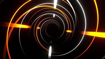 White and Orange Moving Fronted Neon Lines Background VJ Loop video