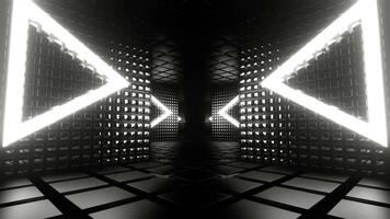 Red and White Neon Tunnel with Space Construction Background VJ Loop video