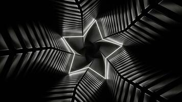 Black and White Star Spiral Tunnel Background VJ Loop video