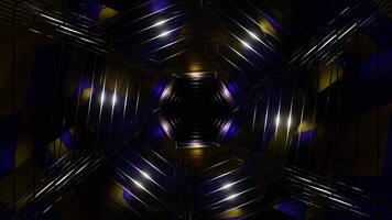 Purple and Gold Hexagonal Mesh Tunnel Background VJ Loop video