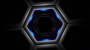 Gray and Blue In to Hexagon Background VJ Loop video