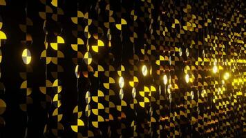 Yellow and Black Shimmer Hanging Mirrors Background VJ Loop video