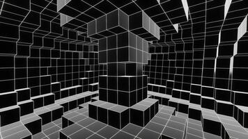 Black and White Floating Square Cirular Motion Background VJ Loop video