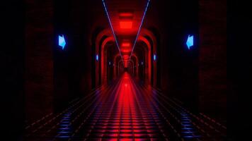 Blue and Red Dungeon Tunnel Background VJ Loop video