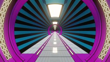 ciano e rosa e nero luminosa futuristico corridoio sfondo vj ciclo continuo video