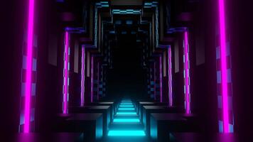 Black and Pink and Cyan Geometric Shapes Indoors Background VJ Loop video