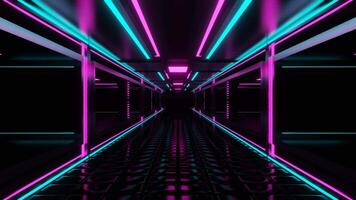 Pink and Cyan Neon Central Corridor Background VJ Loop video