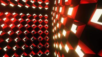 Red and White Locked Up in Cubic Background VJ Loop video