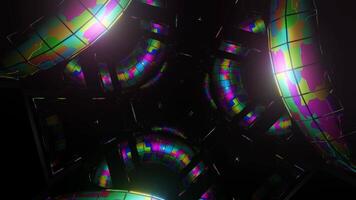 Multicolor Rings in Triangle Mirror Tunnel Background VJ Loop video