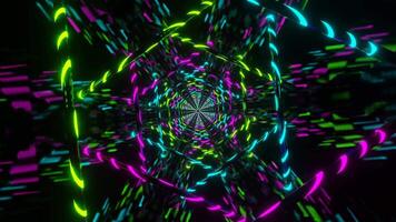 Cyan and Pink and Lime Hexagon Type Neon Lamp Light Background VJ Loop video