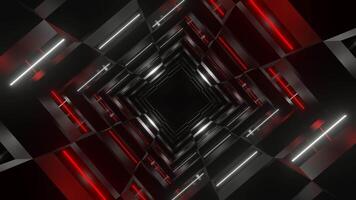 Red and White Neon Glow Chess Type Tunnel Background VJ Loop video